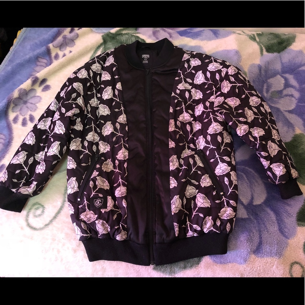 Crooks and Castles Floral Bomber Jacket Sz S